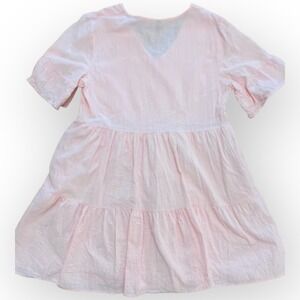 Fancyinn Pink Tiered Ruffled Lined Tunic Shift Dress Size‎ L